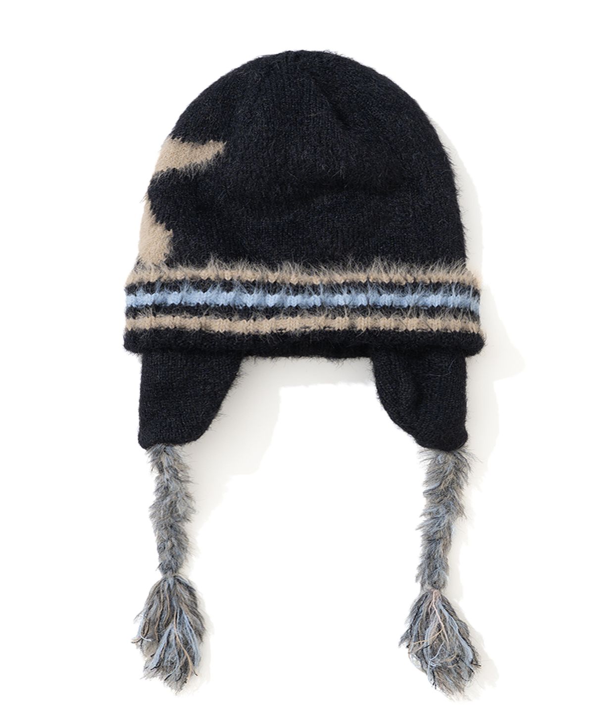 낫포너드(NOT4NERD) Chasm Symbol Fuzzy Beanie - Black