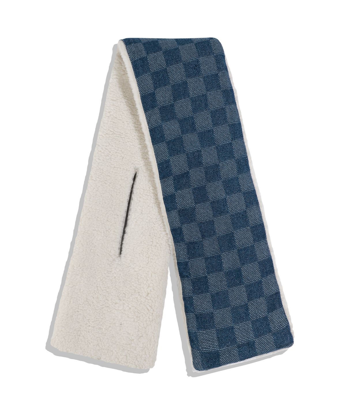 낫포너드(NOT4NERD) Checkerboard Fleece Muffler - Deep Blue