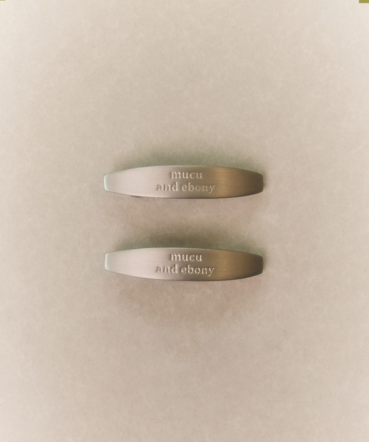 무쿠앤에보니(MUCU AND EBONY) [선물포장] Classic Logo Hair Pin (2ea) _ Silver