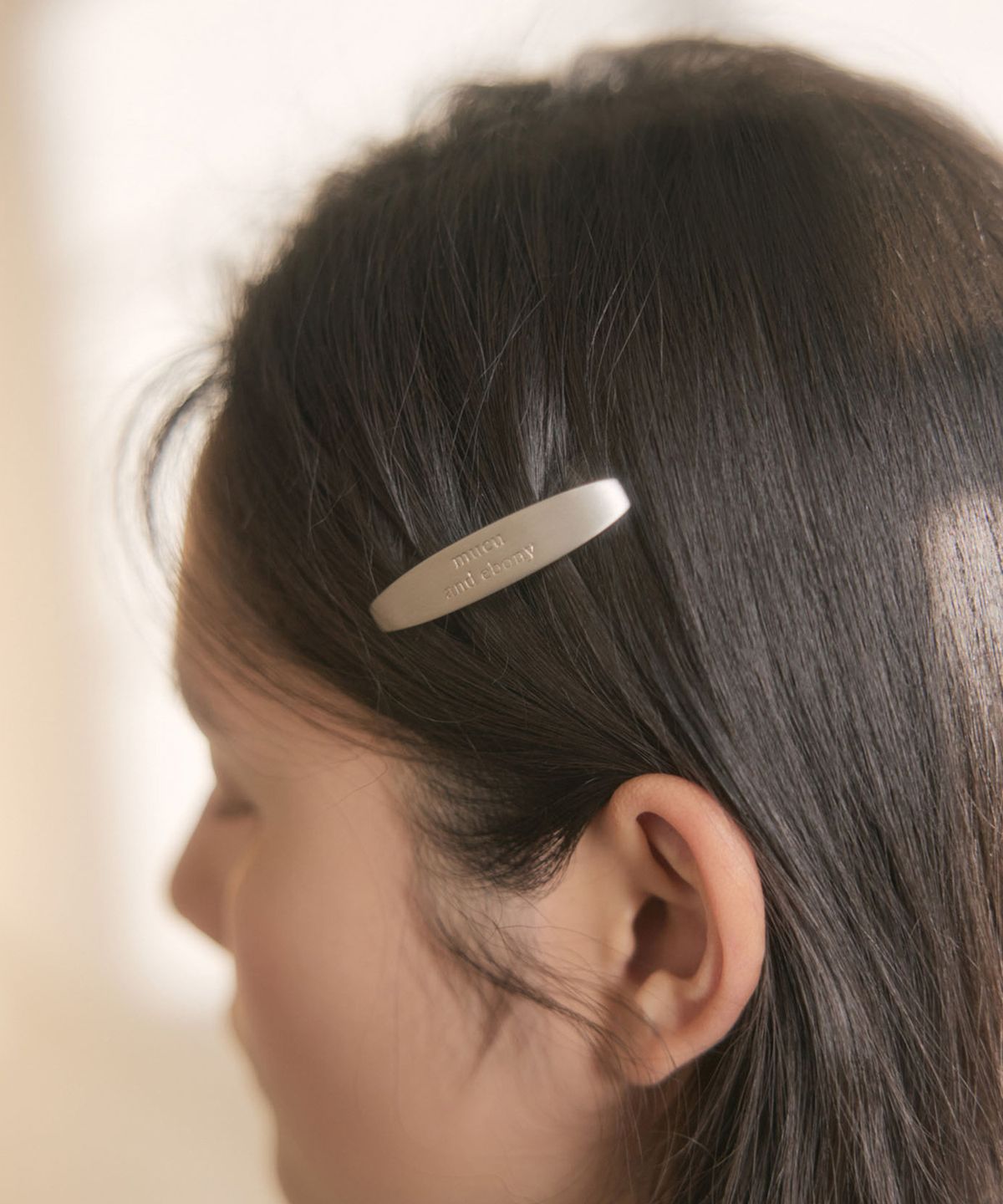 무쿠앤에보니(MUCU AND EBONY) [선물포장] Classic Logo Hair Pin (2ea) _ Silver