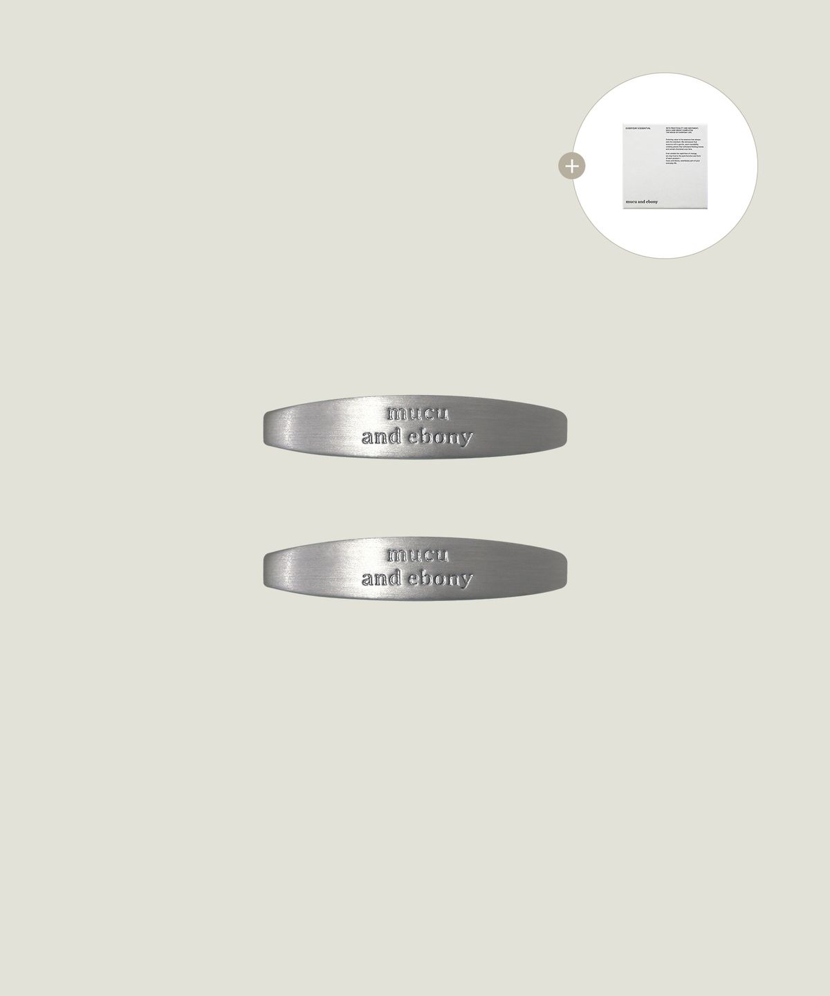 무쿠앤에보니(MUCU AND EBONY) [선물포장] Classic Logo Hair Pin (2ea) _ Silver