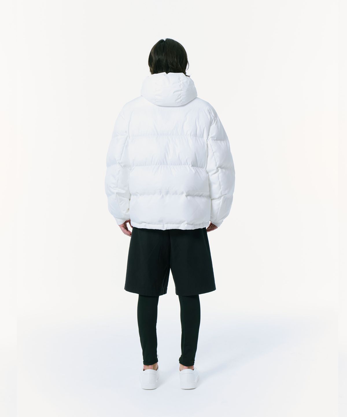 밀라코드(MILACODE) Mixed Cordura Hoodie Jacket (Premium Goose Down) Semi Over Fit (OFF WHITE)
