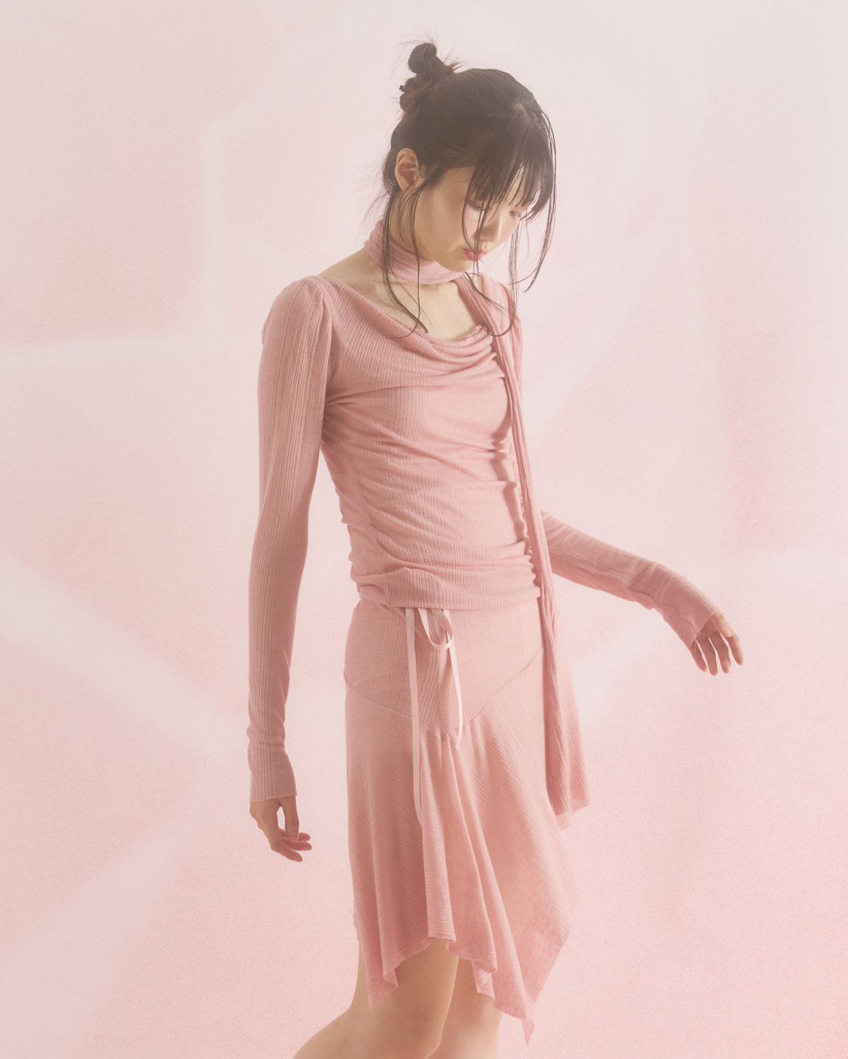이너뮤지엄(INNERMUSEUM) 발레리나 드레이프 스커트 버전 2 (로즈핑크)