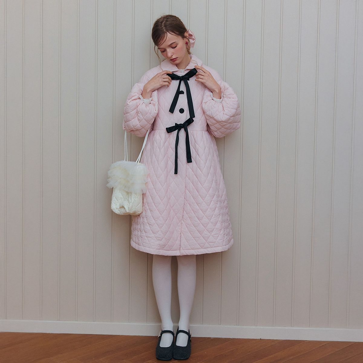 쎄무아듀(CEST MOIDEW) Cest_Ribbon quilted coat