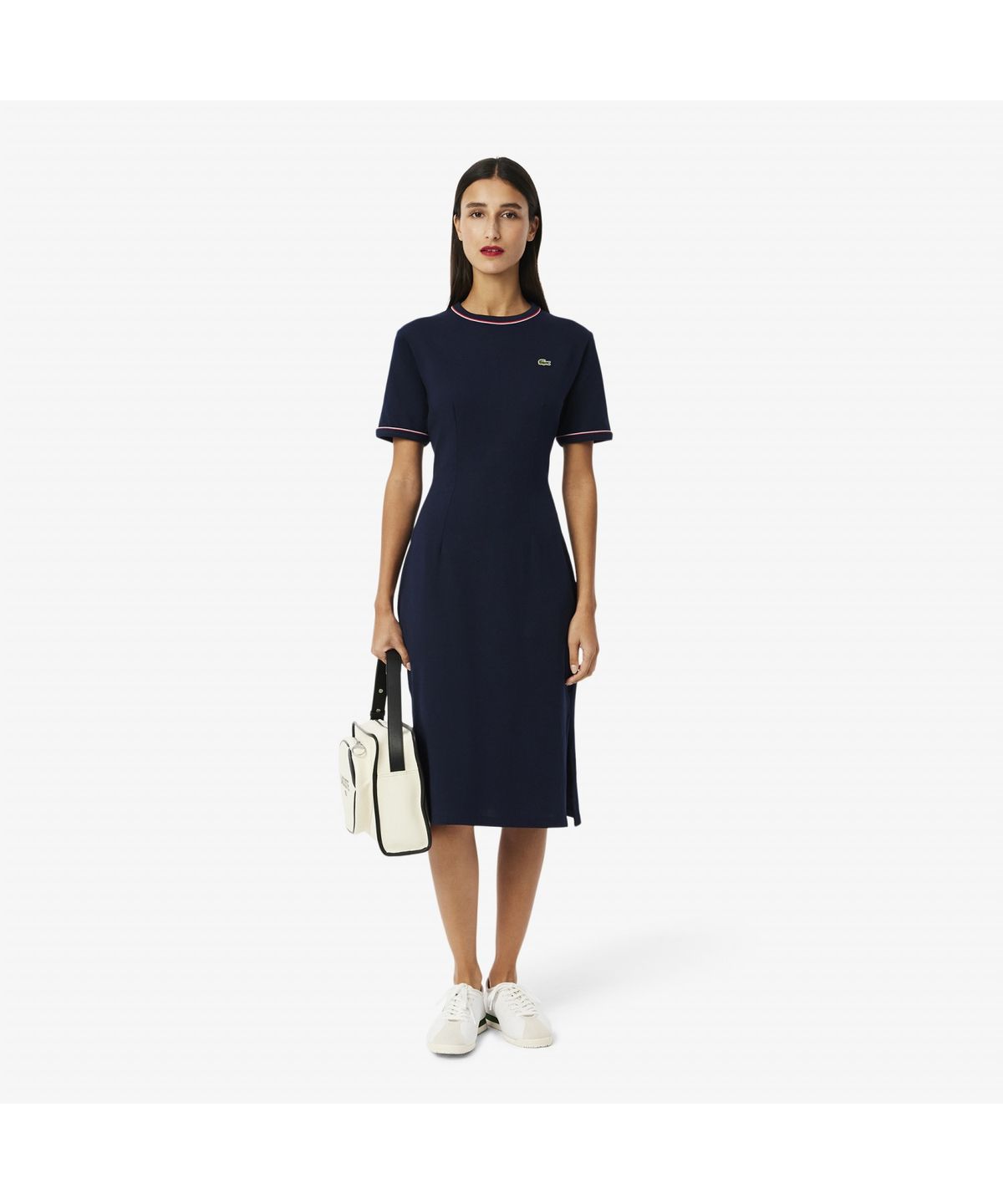 라코스테(LACOSTE) 여성 에센셜 핏앤플레어 티셔츠 드레스 EF9988-55G GWI