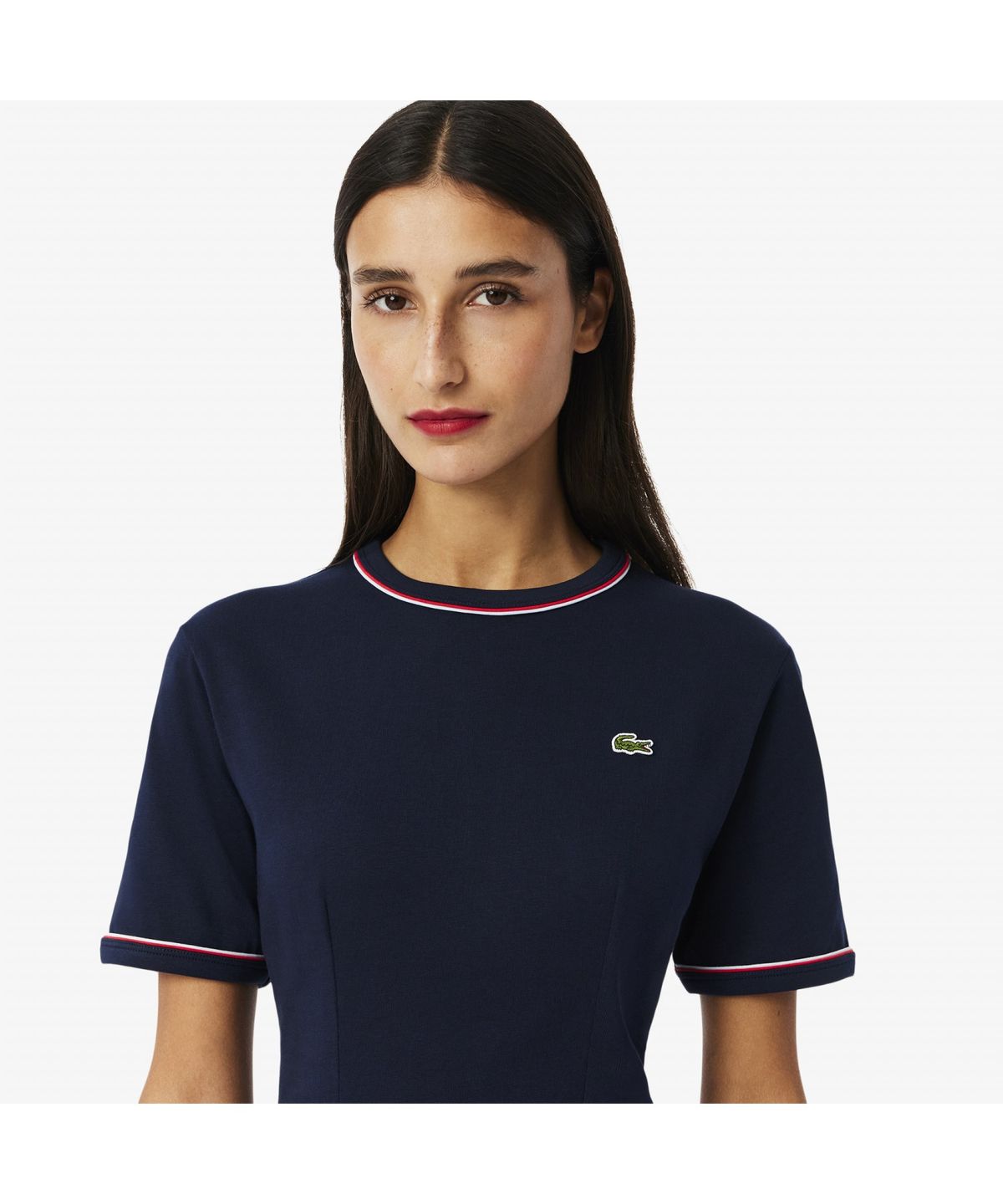 라코스테(LACOSTE) 여성 에센셜 핏앤플레어 티셔츠 드레스 EF9988-55G GWI
