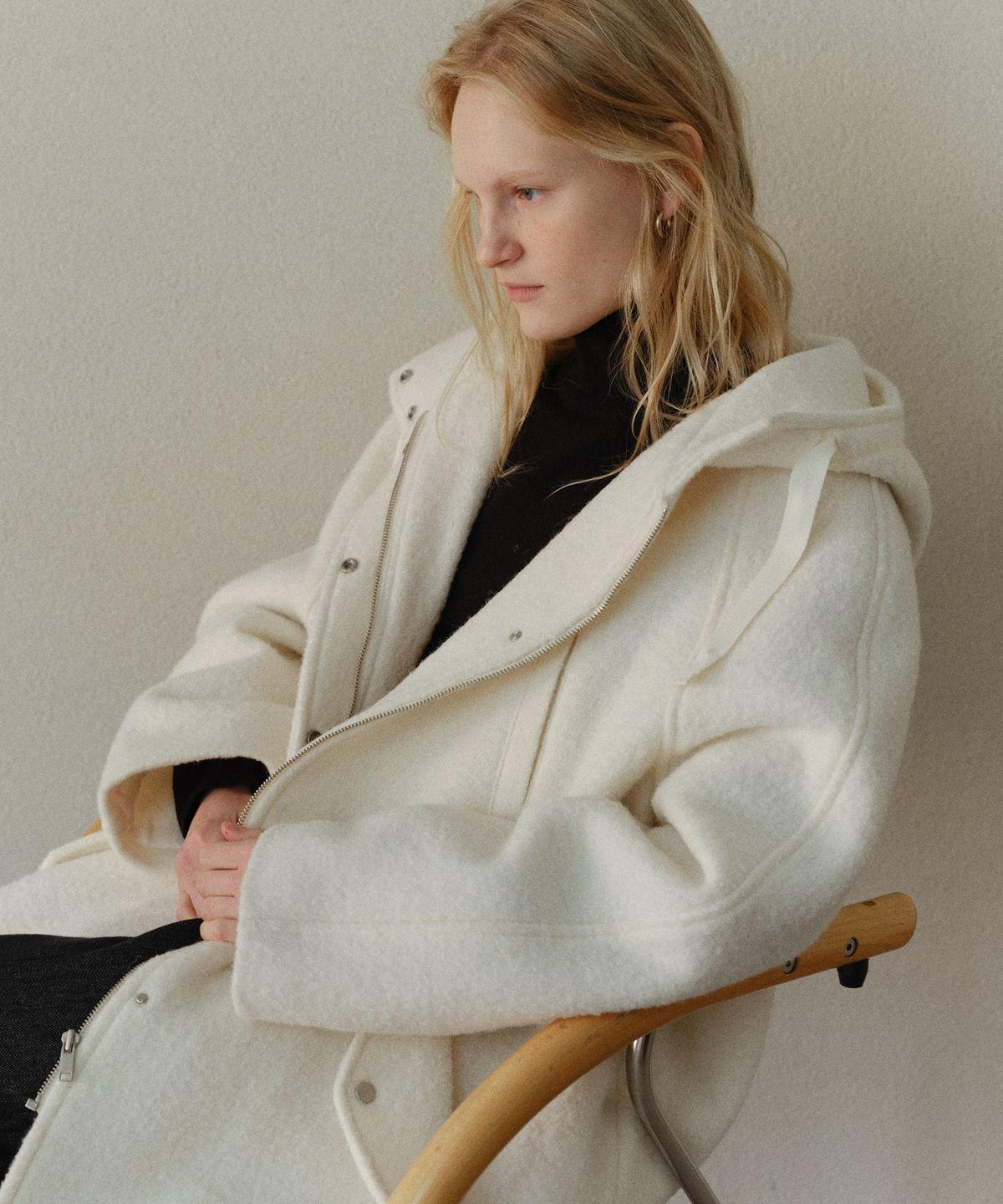 유라고(URAGO) Wool padded hood coat_Ivory
