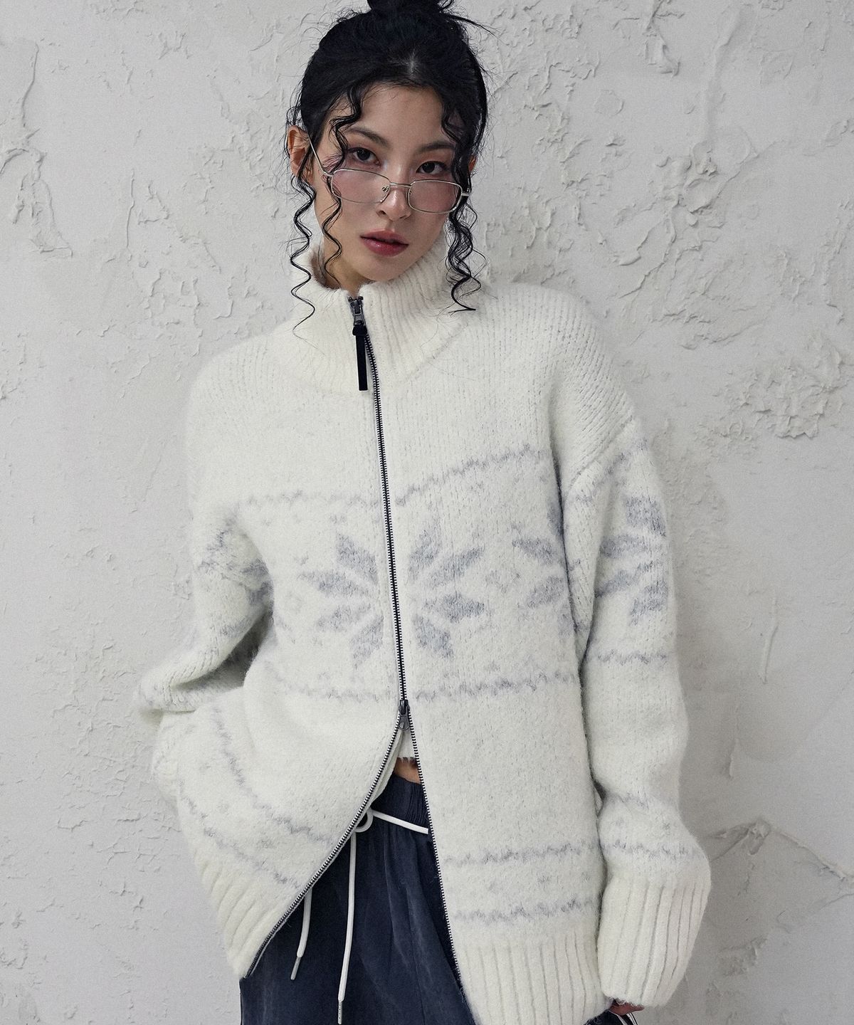 어반드레스(AVANDRESS) Snowfield Jacquard Knit Zip-up_5Colors