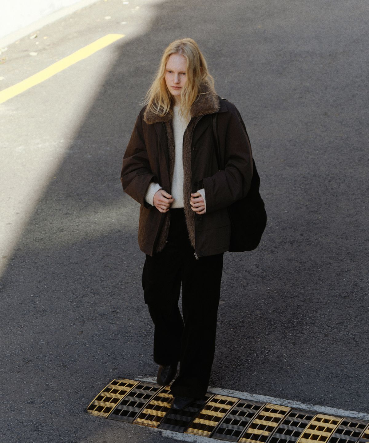 유라고(URAGO) Shearing inner jumper_Dark brown