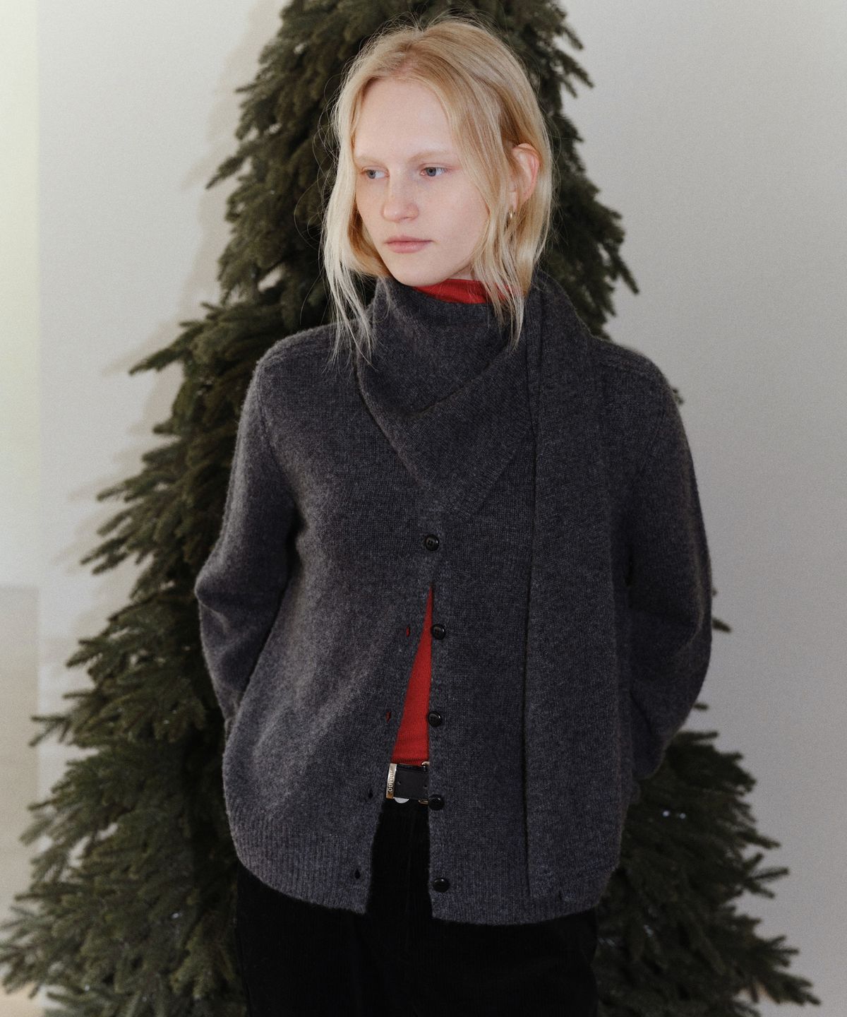 유라고(URAGO) Wool muffler set cardigan