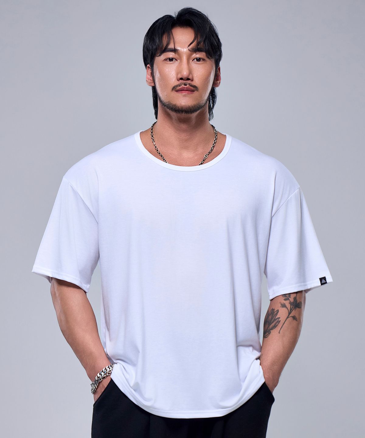 피지컬가먼츠(PHYSICAL GARMENTS) P1147 머슬 U넥 오버핏반팔 [3COLOR]
