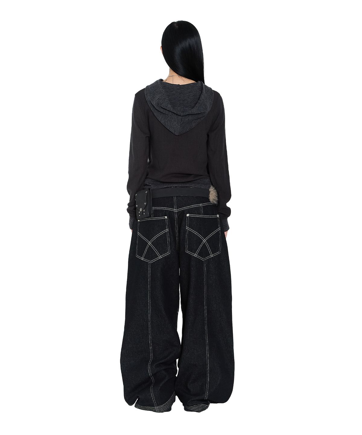 아캄(AAKAM) CROS2 Contrast Button Hoodie (Black)