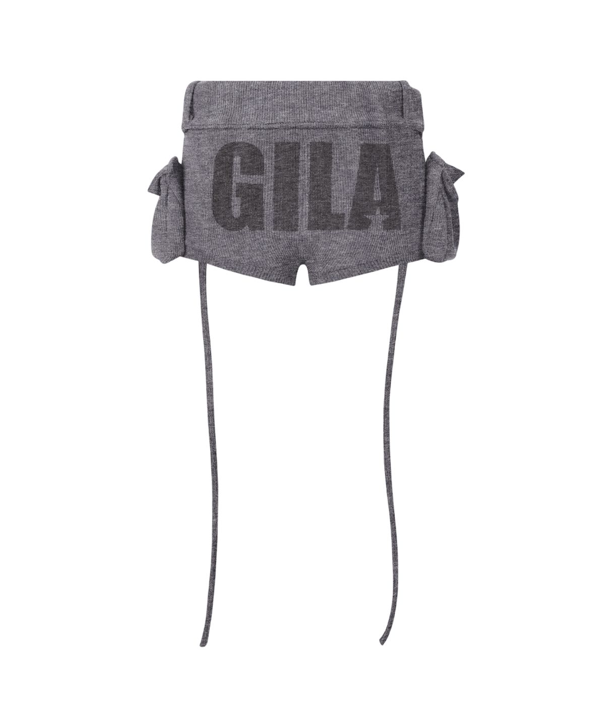 길라아카이브(GILAARCHIVE) BOLD LOGO POCKET KNIT SHORTS_GREY