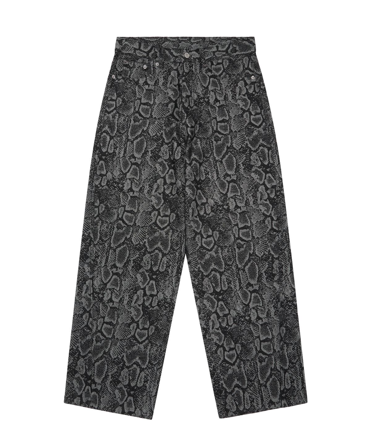 아캄(AAKAM) Python Patterned Denim Pants (Black)