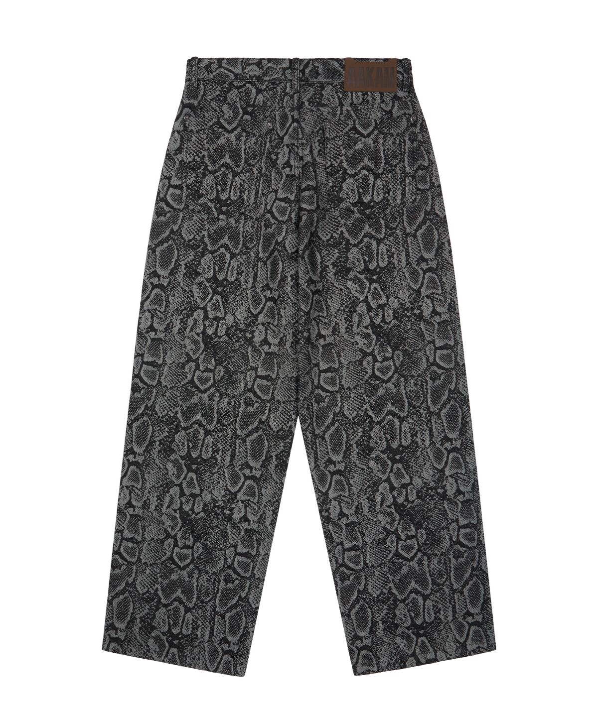 아캄(AAKAM) Python Patterned Denim Pants (Black)