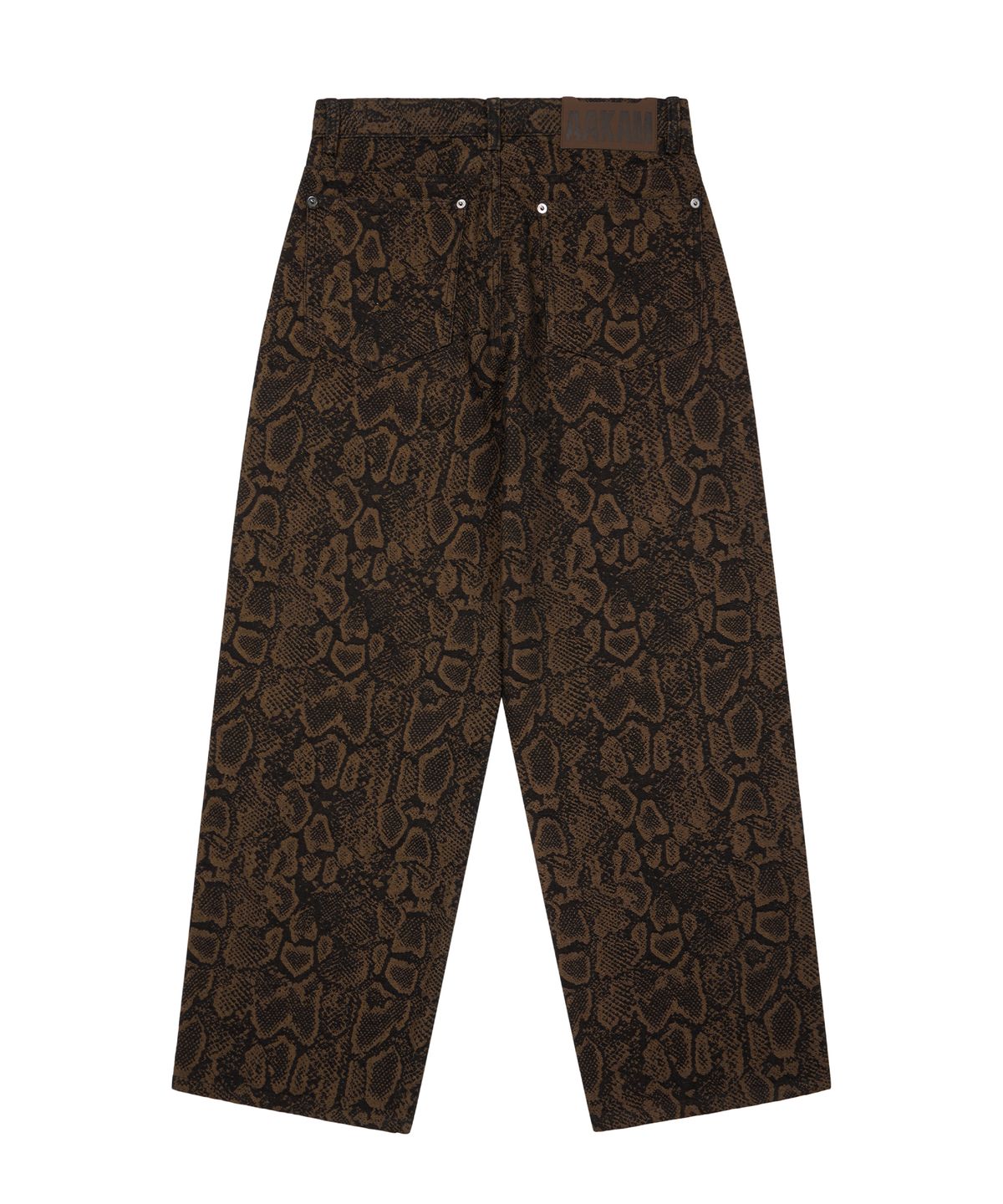 아캄(AAKAM) Python Patterned Denim Pants (Brown)