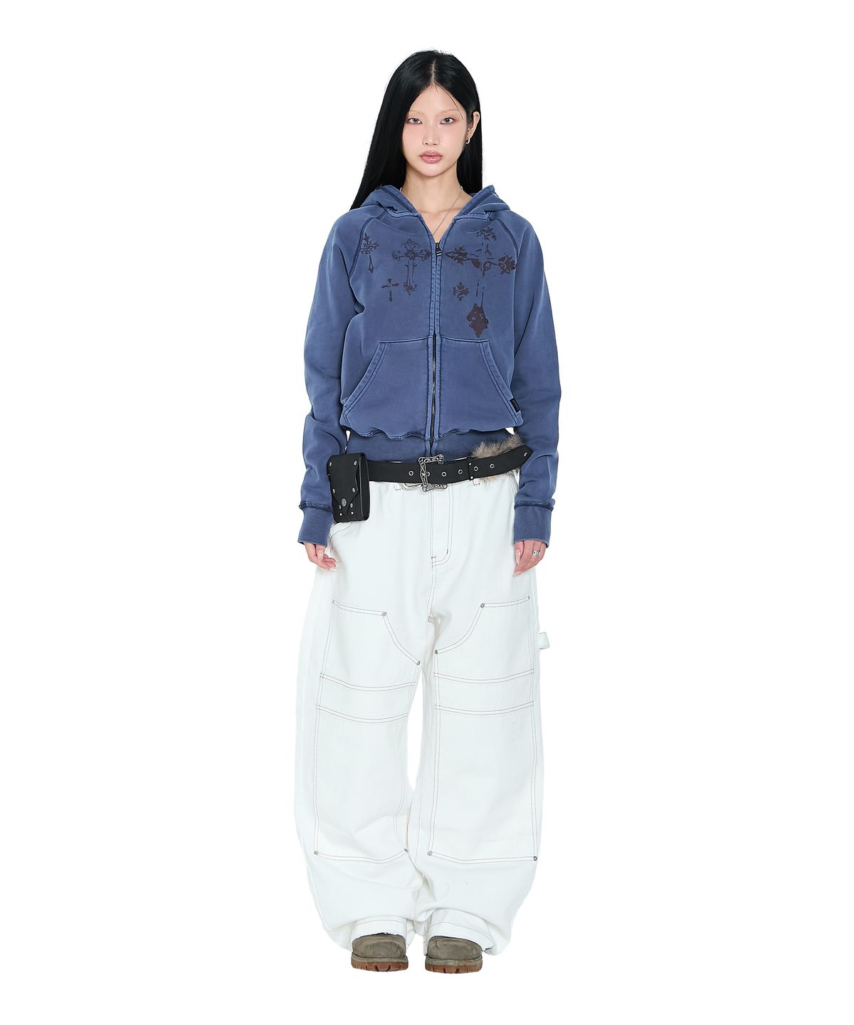아캄(AAKAM) Lined Double Knee Denim Pants (Ivory)