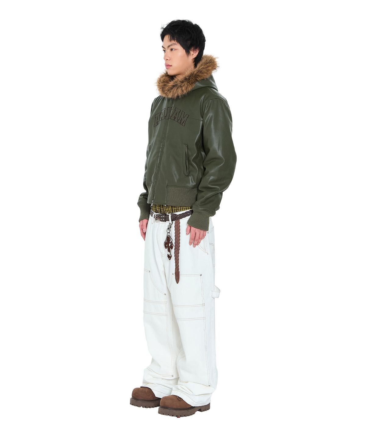 아캄(AAKAM) Lined Double Knee Denim Pants (Ivory)