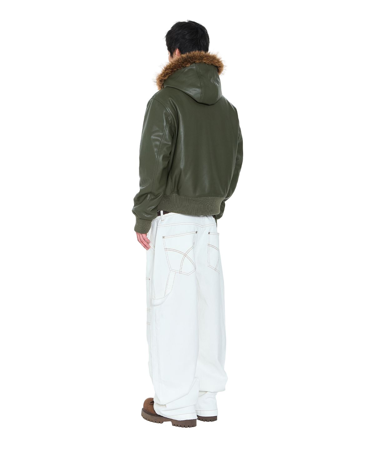 아캄(AAKAM) Lined Double Knee Denim Pants (Ivory)