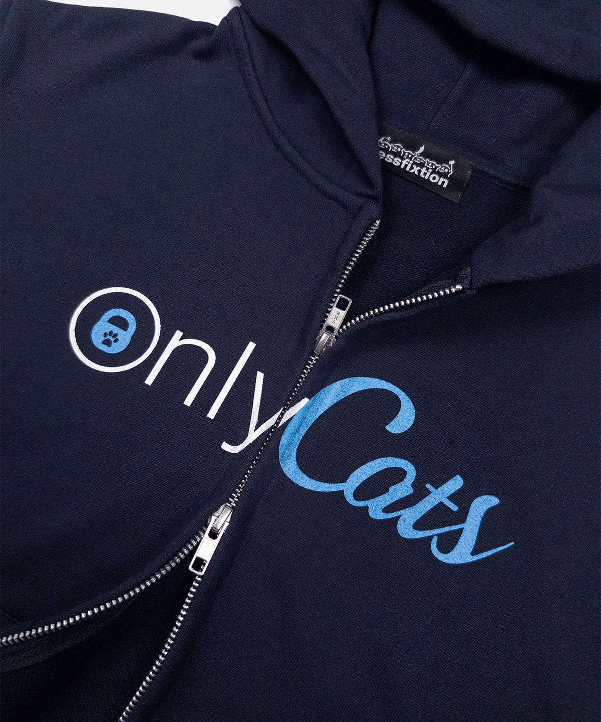 제스픽션(JESSFIXTION) ONLY CATS HOOD ZIP-UP (NAVY)