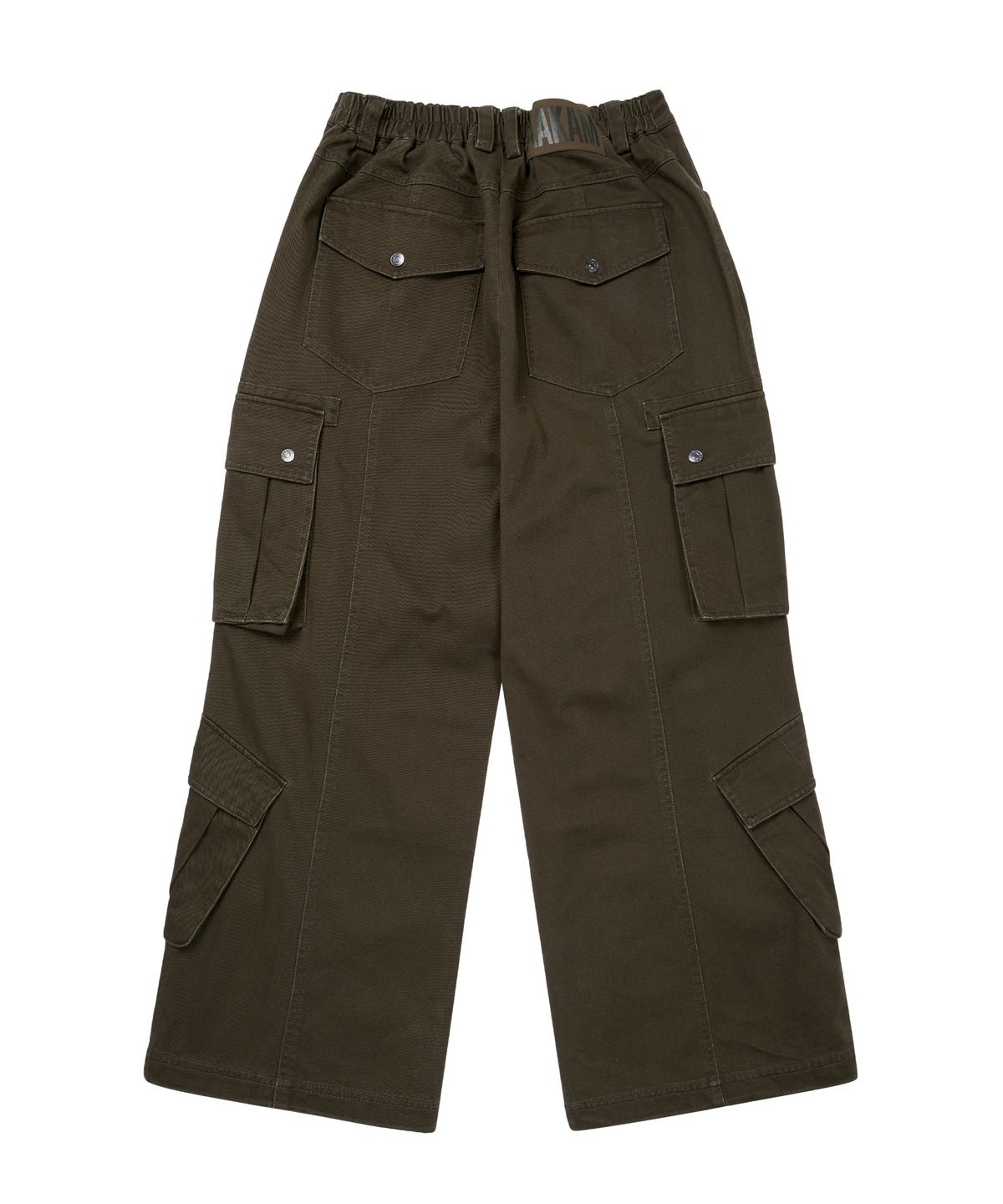 아캄(AAKAM) Knee Pin-Tuck Double Pocket Cargo Pants (Khaki)