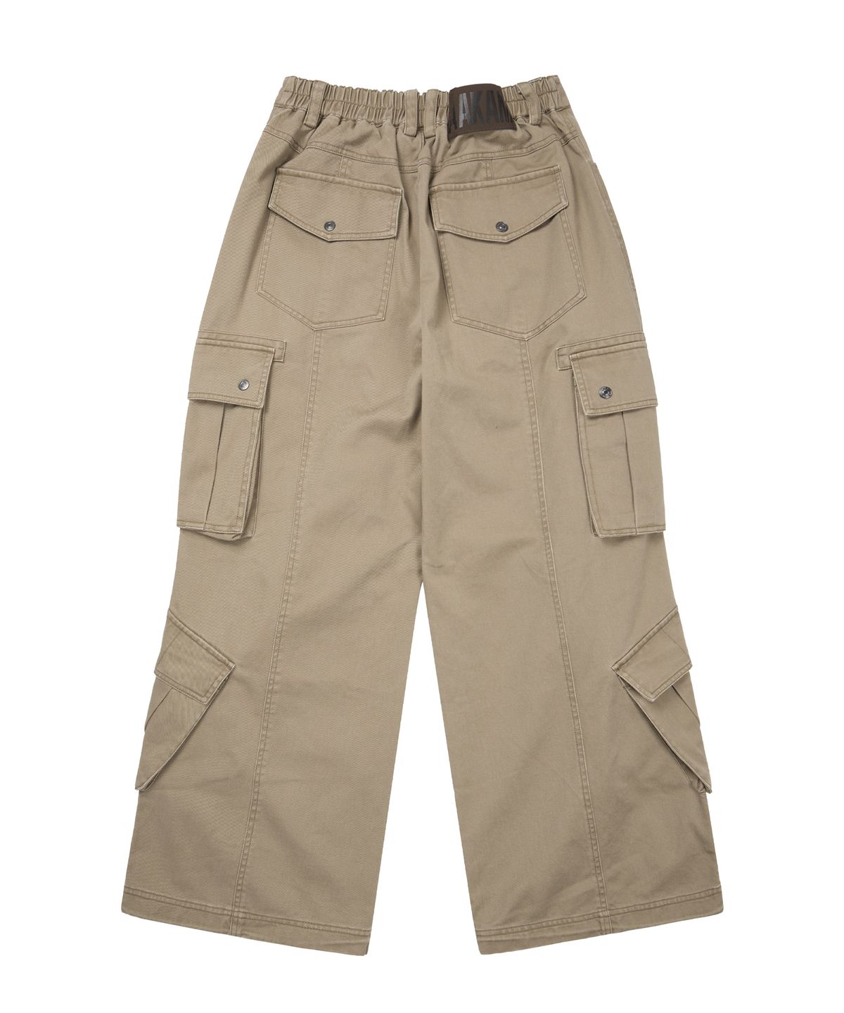 아캄(AAKAM) Knee Pin-Tuck Double Pocket Cargo Pants (Beige)