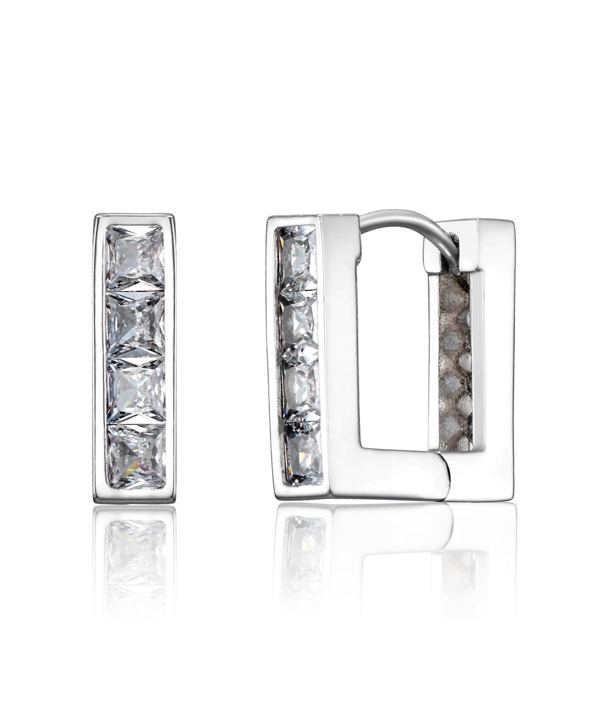 가이거주얼리(GEIGERJEWELRY) 18K GF 크리스탈 스퀘어 원터치 귀걸이 GI8KPEE072