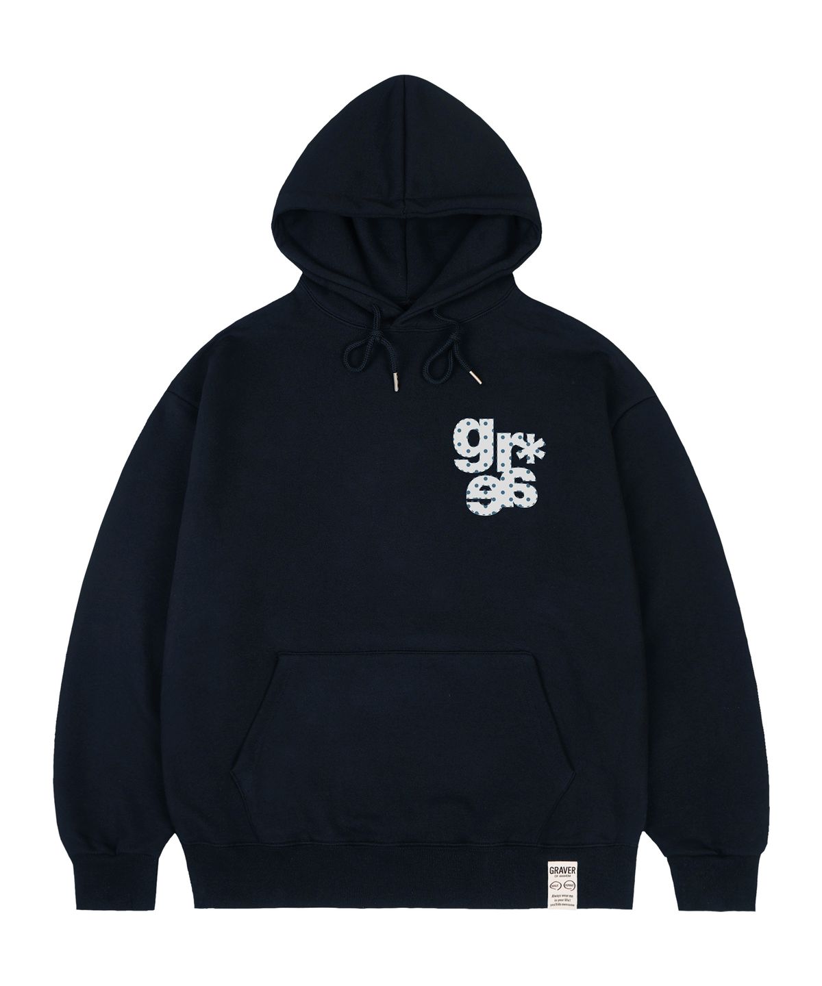 그레이버(GRAVER) [UNISEX]스몰 GRAE-S DOT 후드티_네이비