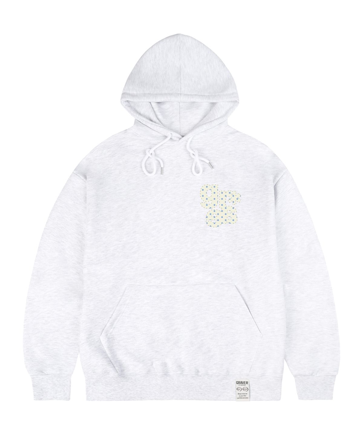 그레이버(GRAVER) [UNISEX]스몰 GRAE-S DOT 후드티_멜란지화이트