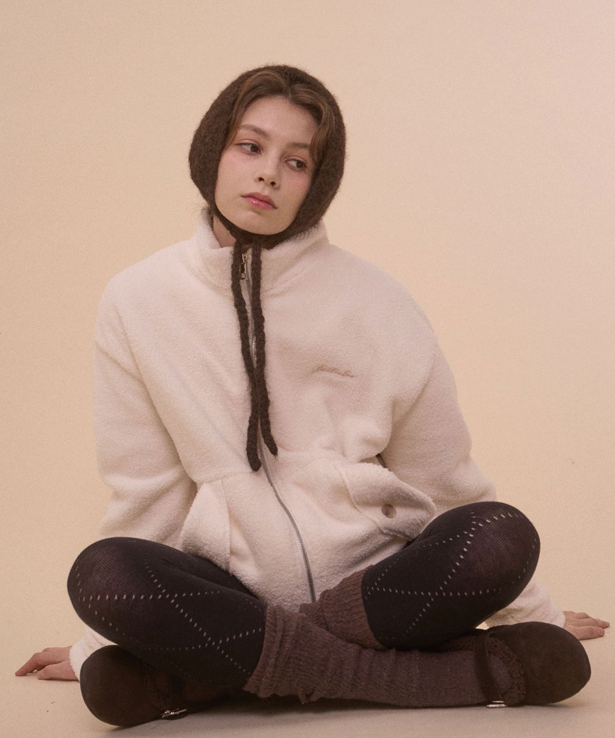 벨리아르(BELLIALEU) TEDDY FLEECE JACKET-IVORY