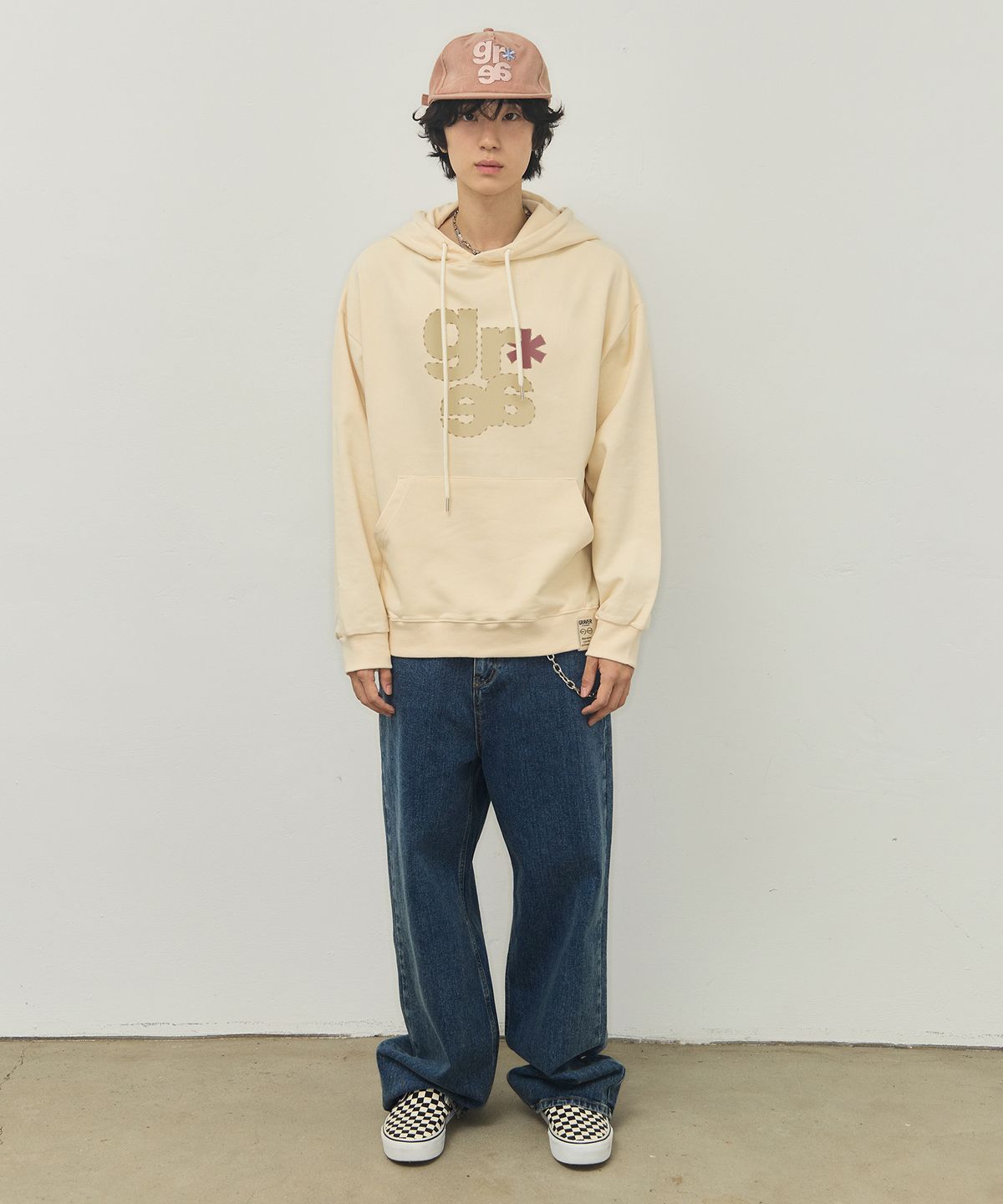 그레이버(GRAVER) [UNISEX]GRAE-S 후드티_크림