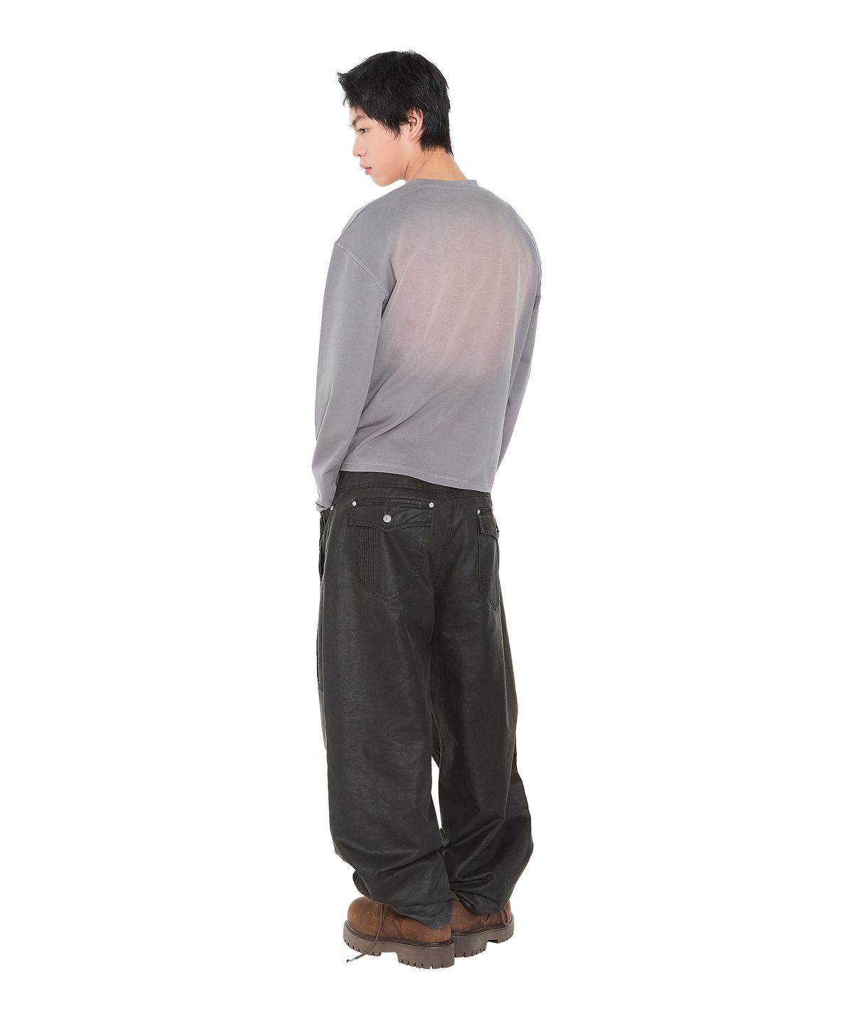아캄(AAKAM) Button Lettering Long Sleeve (Brown)
