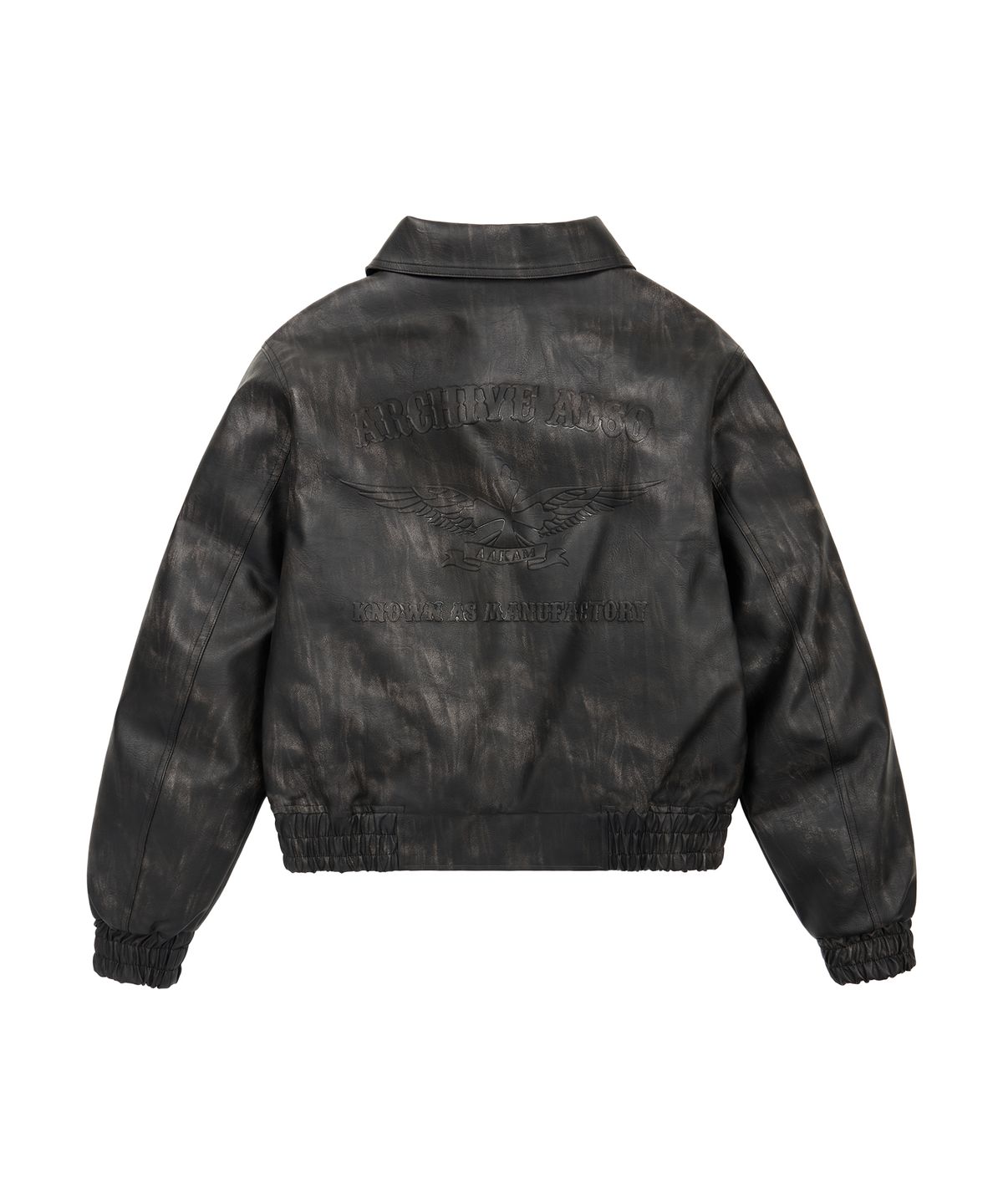 아캄(AAKAM) Embossing Leather Jacket (Black)