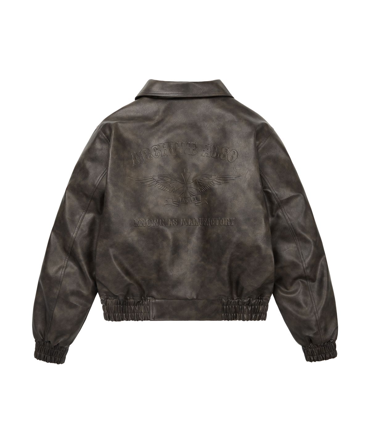 아캄(AAKAM) Embossing Leather Jacket (Dark Brown)