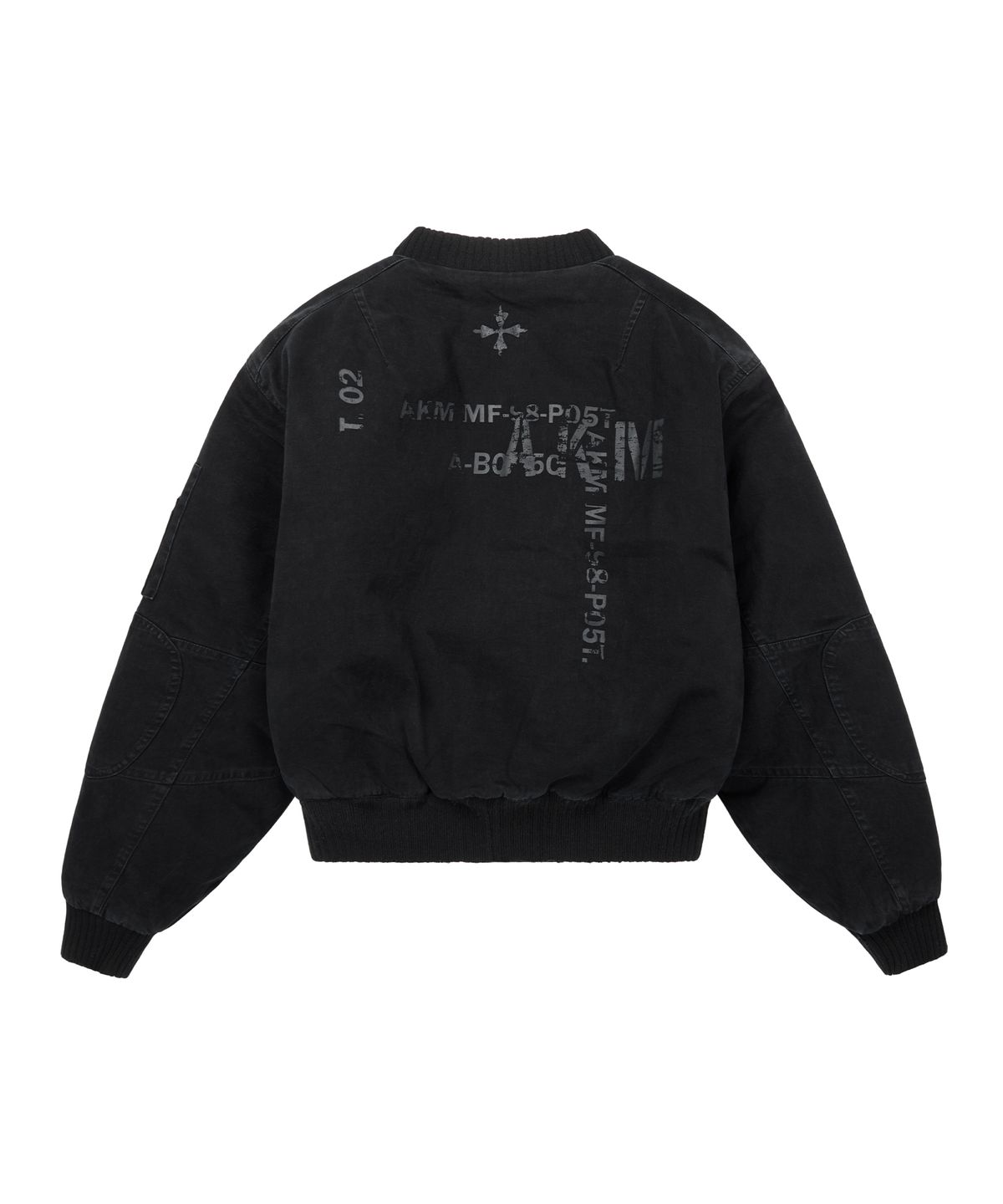 아캄(AAKAM) Distressed Cotton MA-1 Jacket (Black)