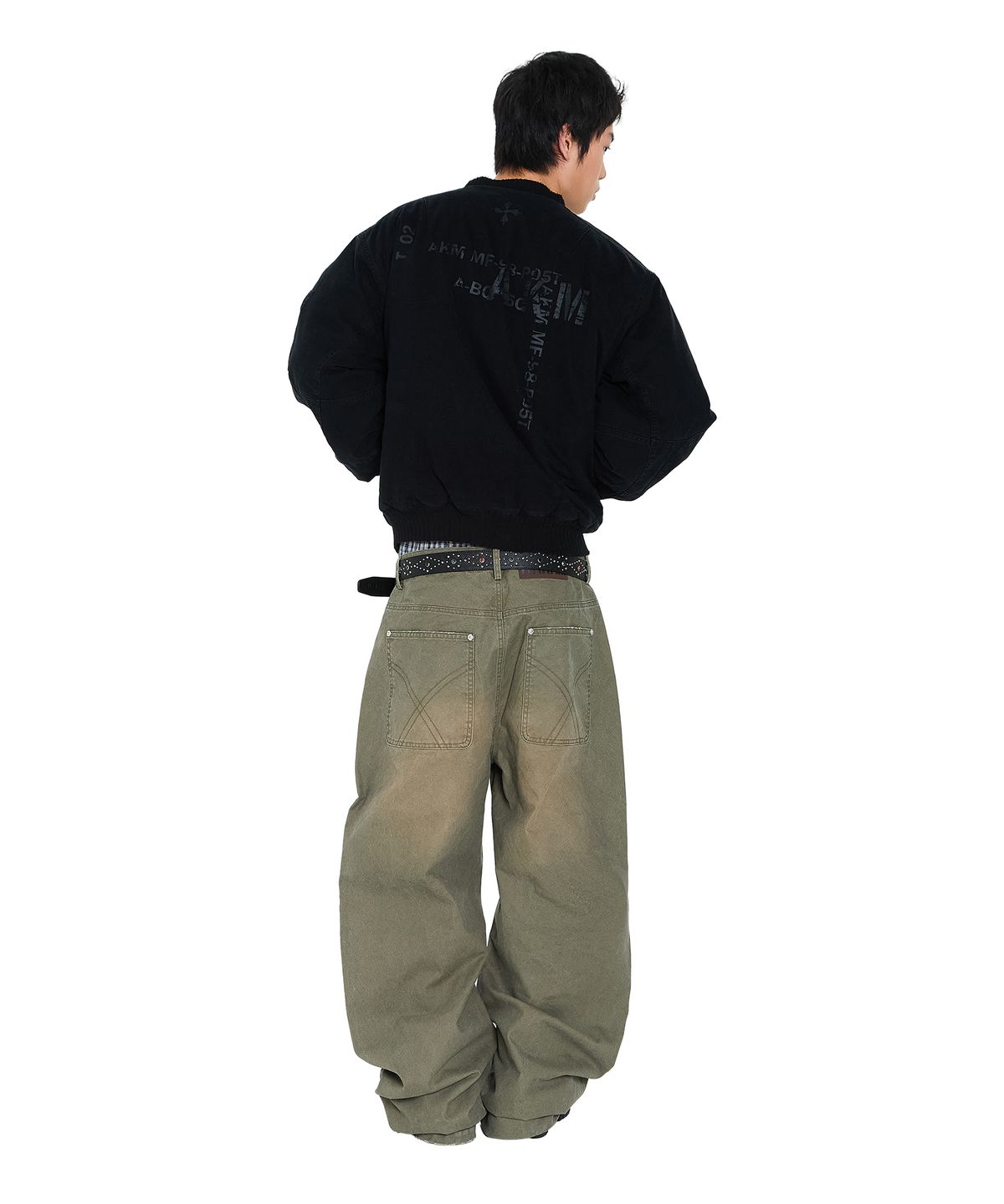 아캄(AAKAM) Distressed Cotton MA-1 Jacket (Black)