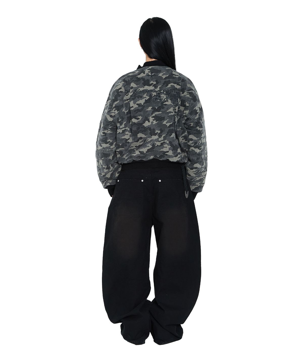 아캄(AAKAM) Distressed Cotton MA-1 Jacket (Camo)