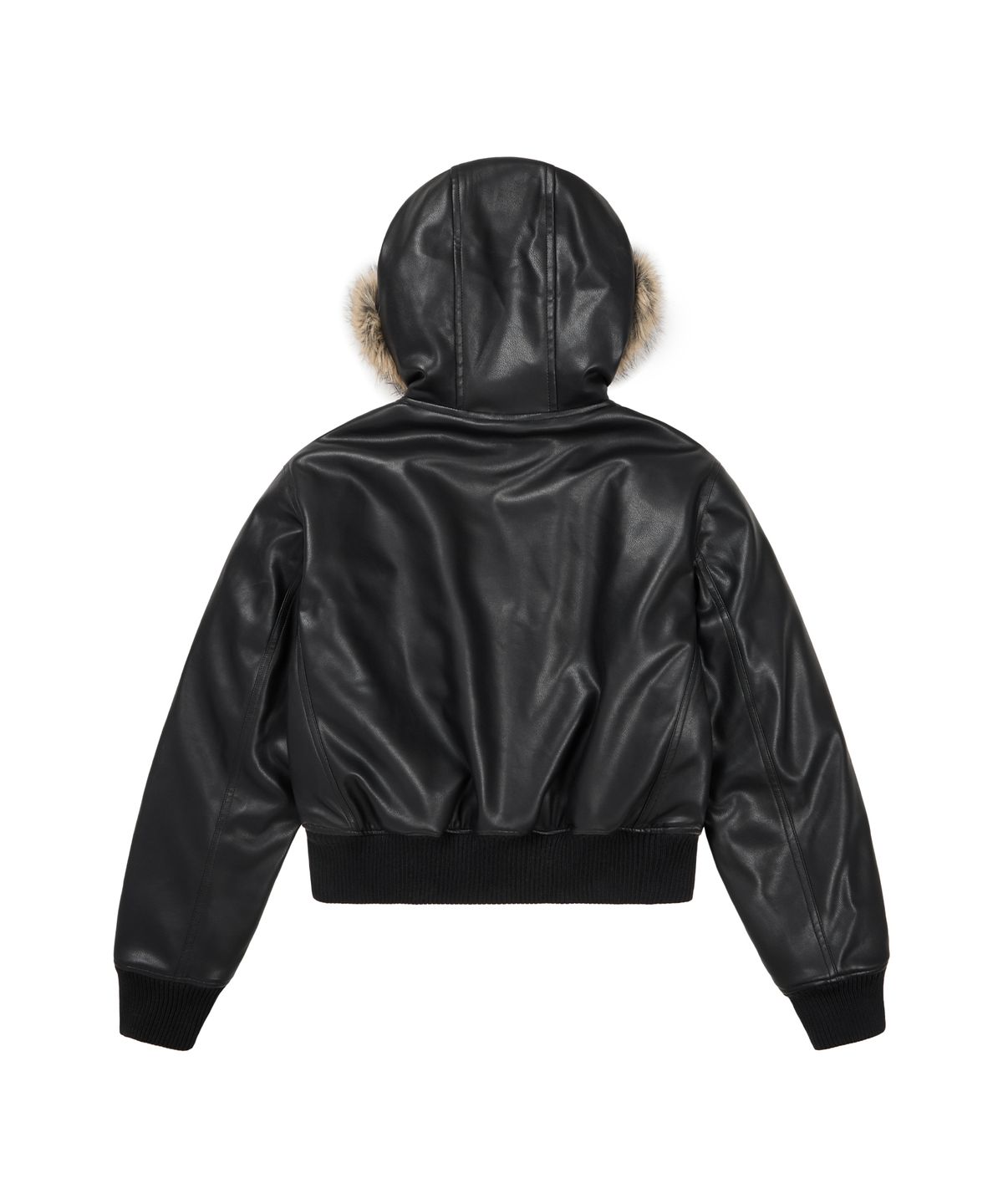 아캄(AAKAM) Hooded Fur Leather Jacket (Black)