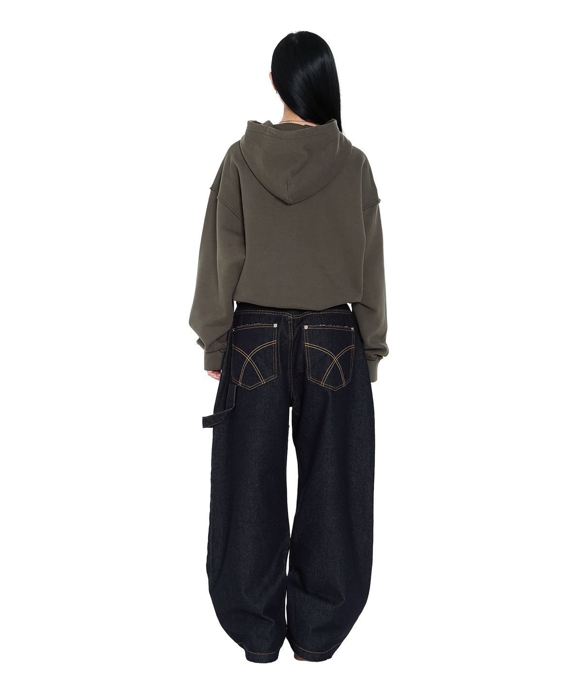 아캄(AAKAM) Buttoned Patch Hoodie (Khaki)