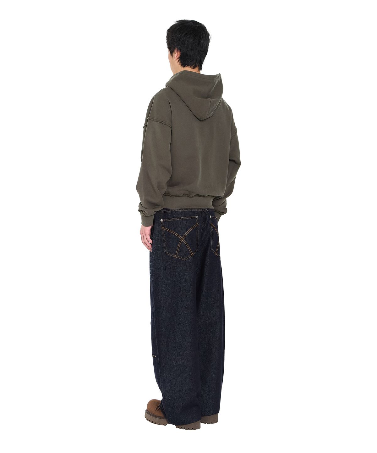 아캄(AAKAM) Buttoned Patch Hoodie (Khaki)