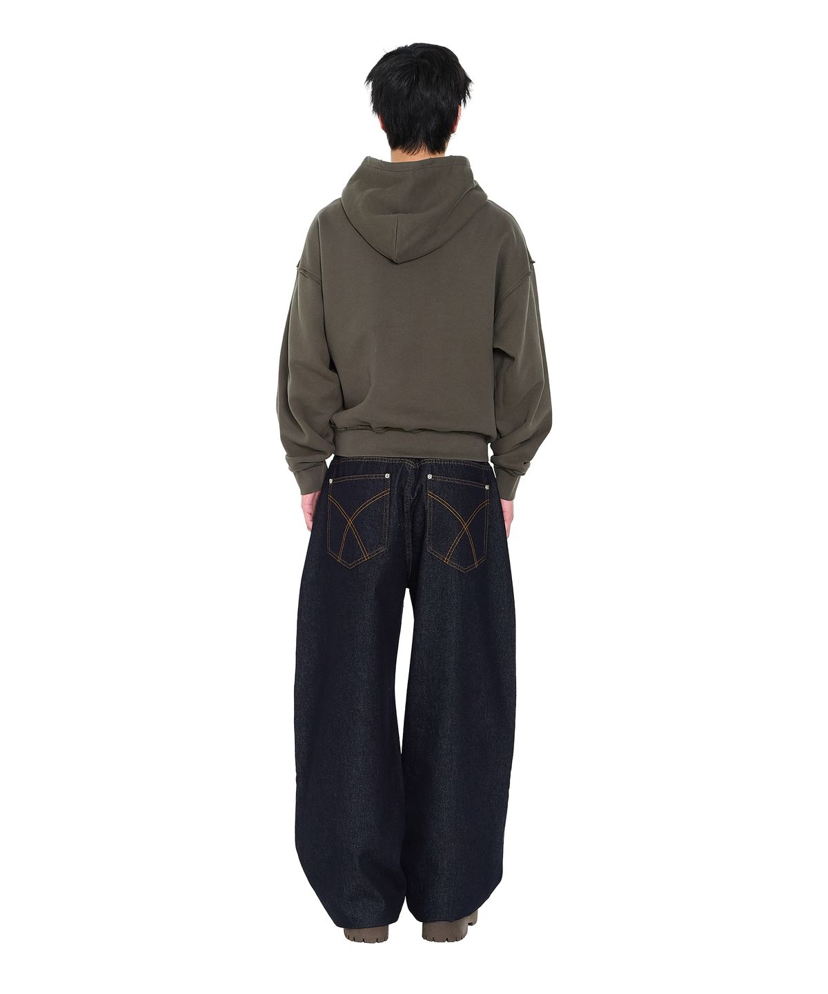 아캄(AAKAM) Buttoned Patch Hoodie (Khaki)