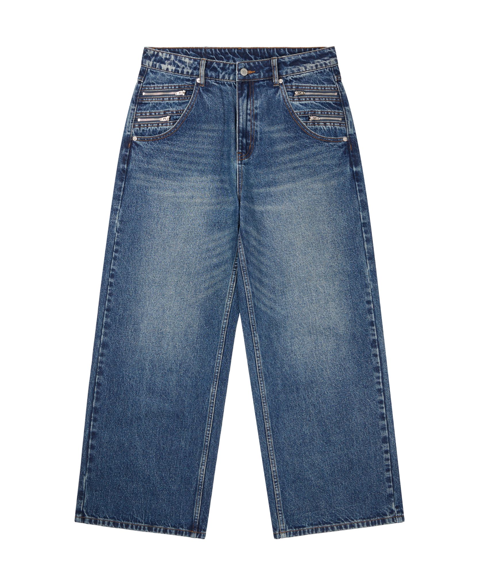 aakam ズボン セール】Double Knee Denim Pants (Dark Blue)（デニムパンツ）｜AAKAM