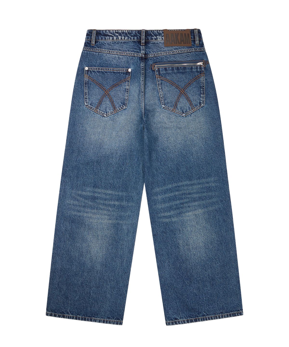 아캄(AAKAM) Double Zippered Denim Pants (Blue)