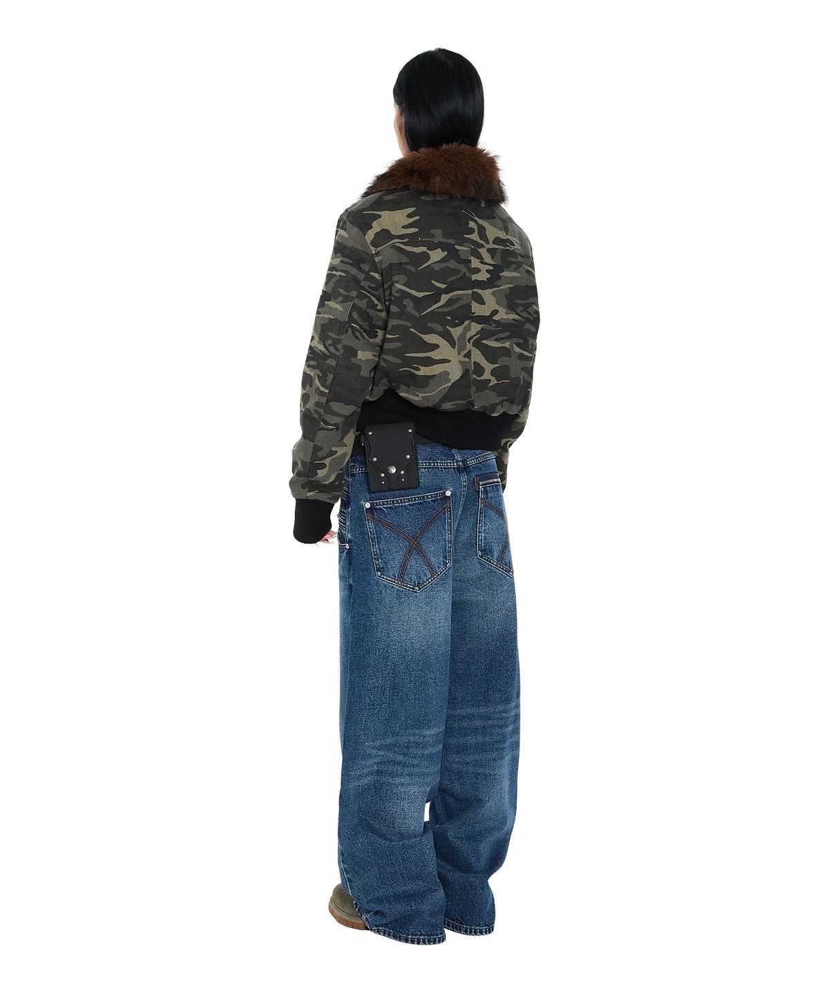 아캄(AAKAM) Double Zippered Denim Pants (Blue)