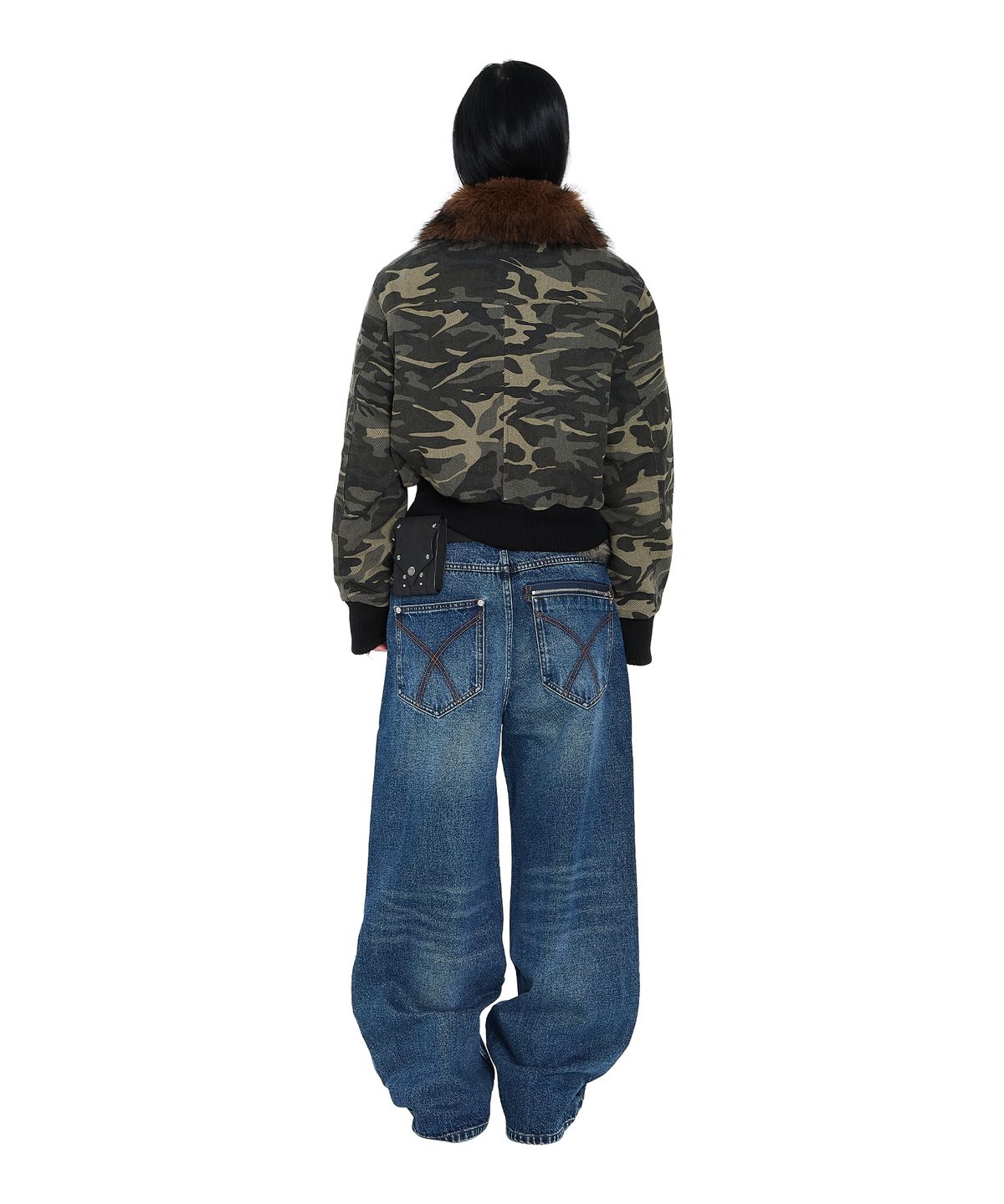 아캄(AAKAM) Double Zippered Denim Pants (Blue)