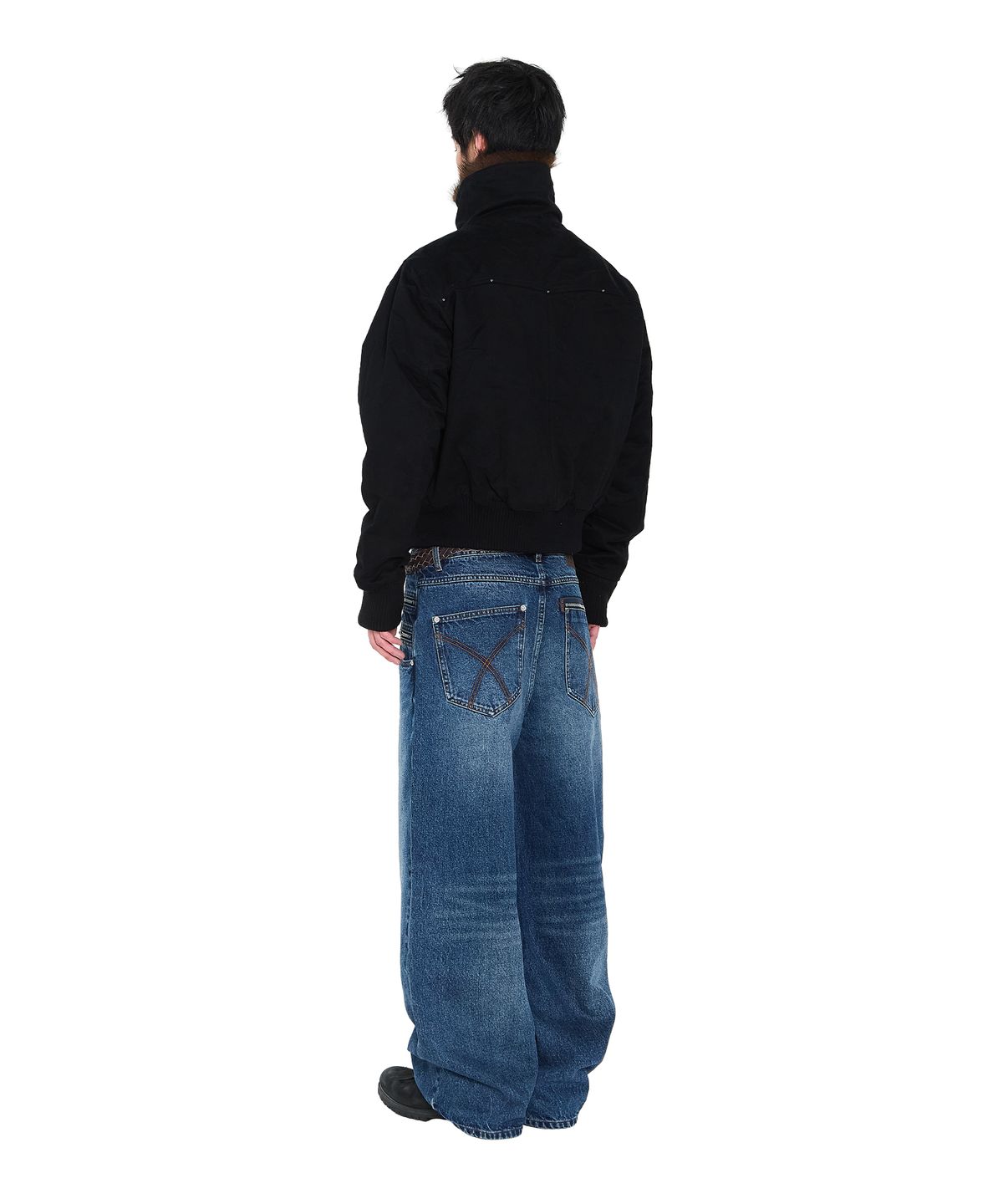 아캄(AAKAM) Double Zippered Denim Pants (Blue)