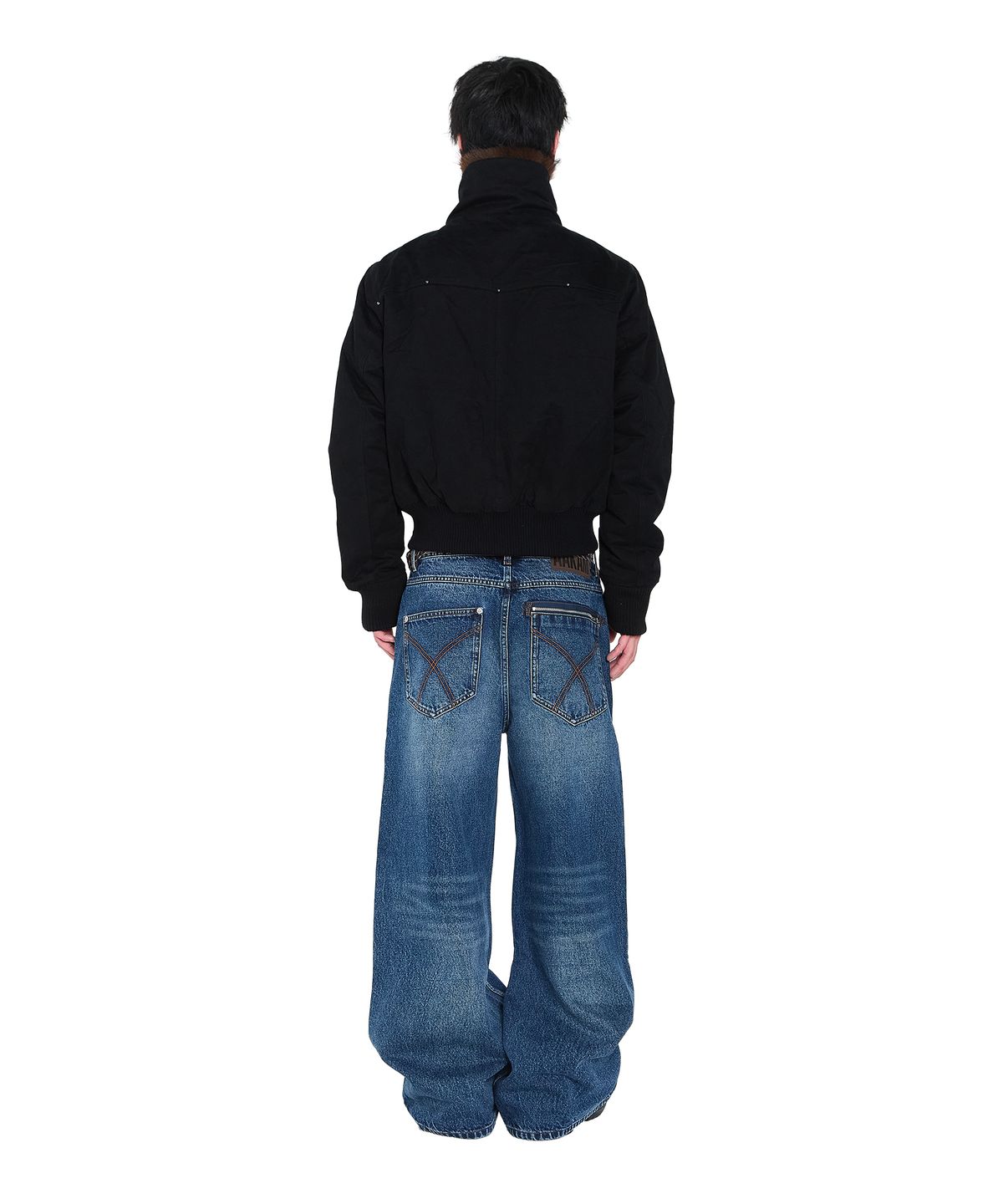 아캄(AAKAM) Double Zippered Denim Pants (Blue)