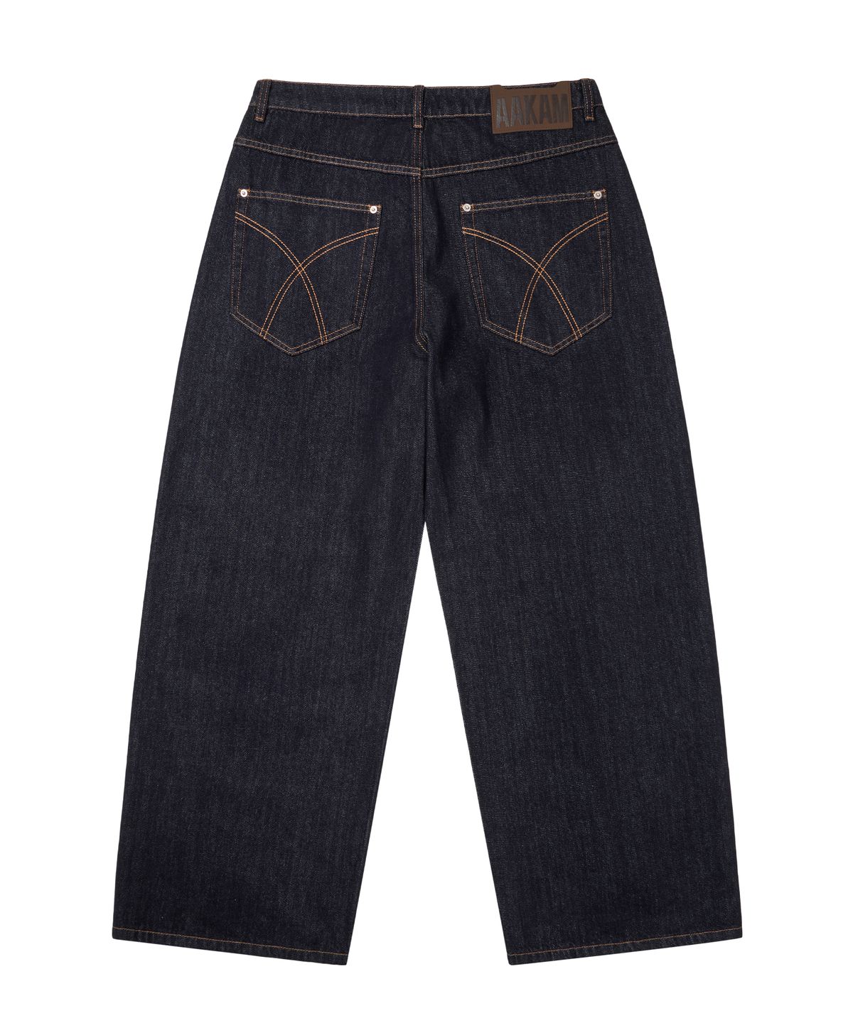 아캄(AAKAM) Side Rhinestone Denim Pants (Dark Blue)