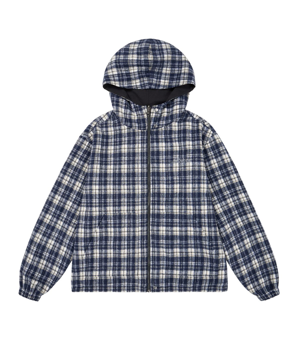 아캄(AAKAM) Reversible Check Hooded Jacket (Black)