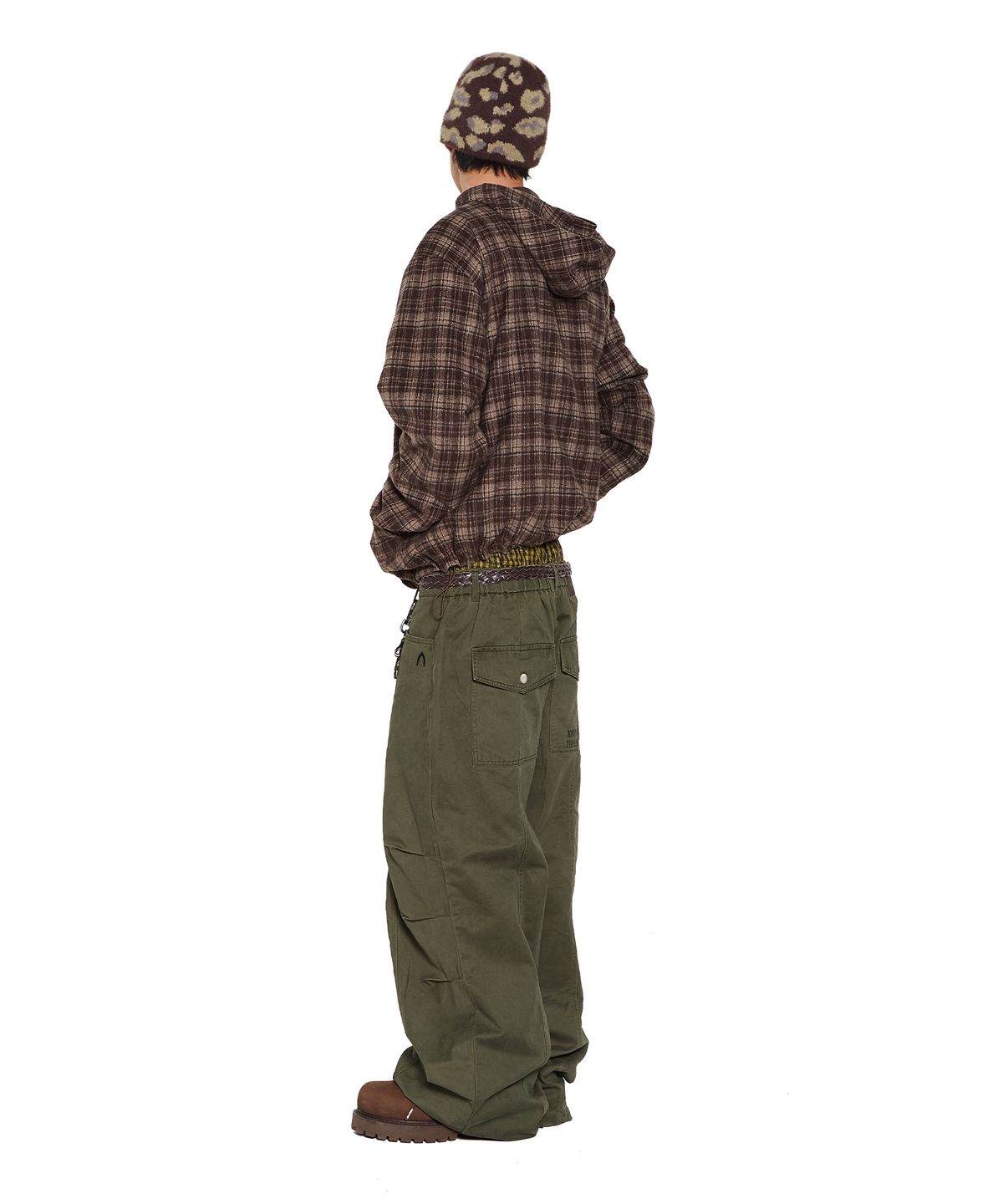 아캄(AAKAM) Reversible Check Hooded Jacket (Brown)
